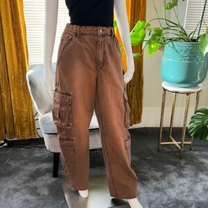 BDG Rust-Toned Denim Pants with Contrast Stitching